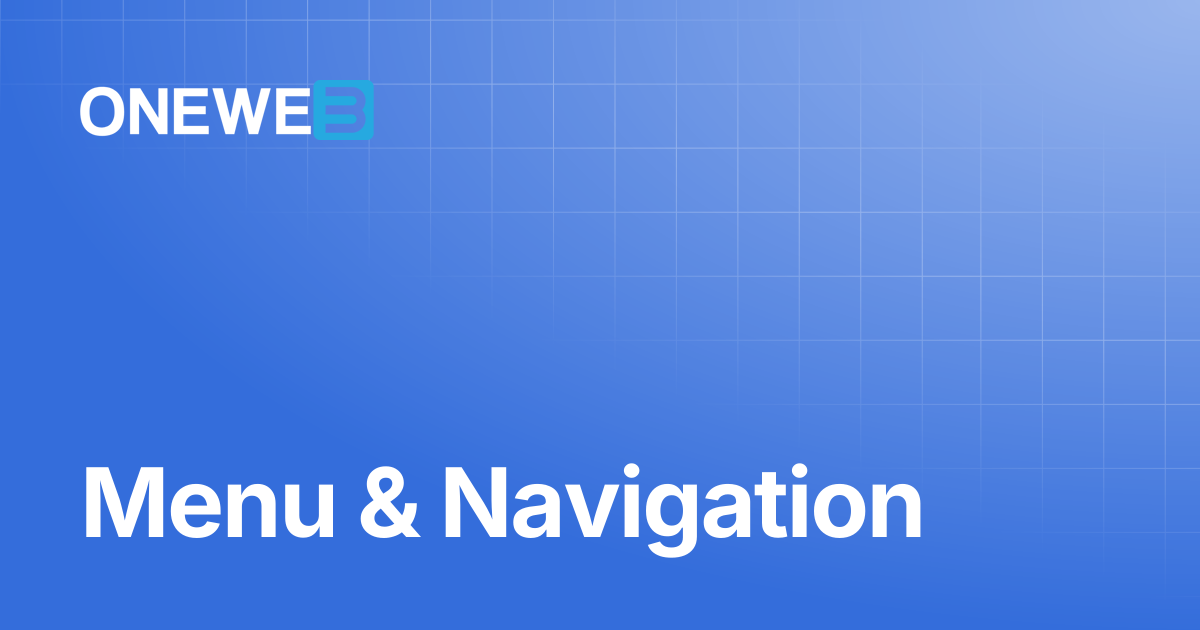 Menu & Navigation | TH | ONEWEB Platform