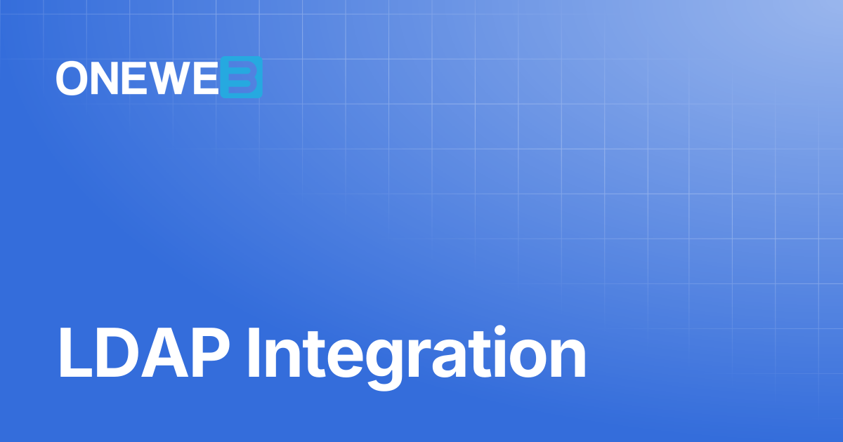 LDAP Integration | ONEWEB Platform
