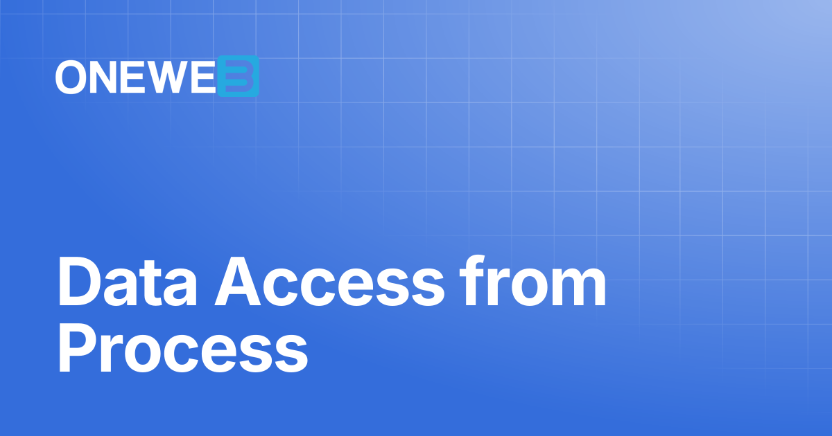 Data Access from Process | ONEWEB Platform