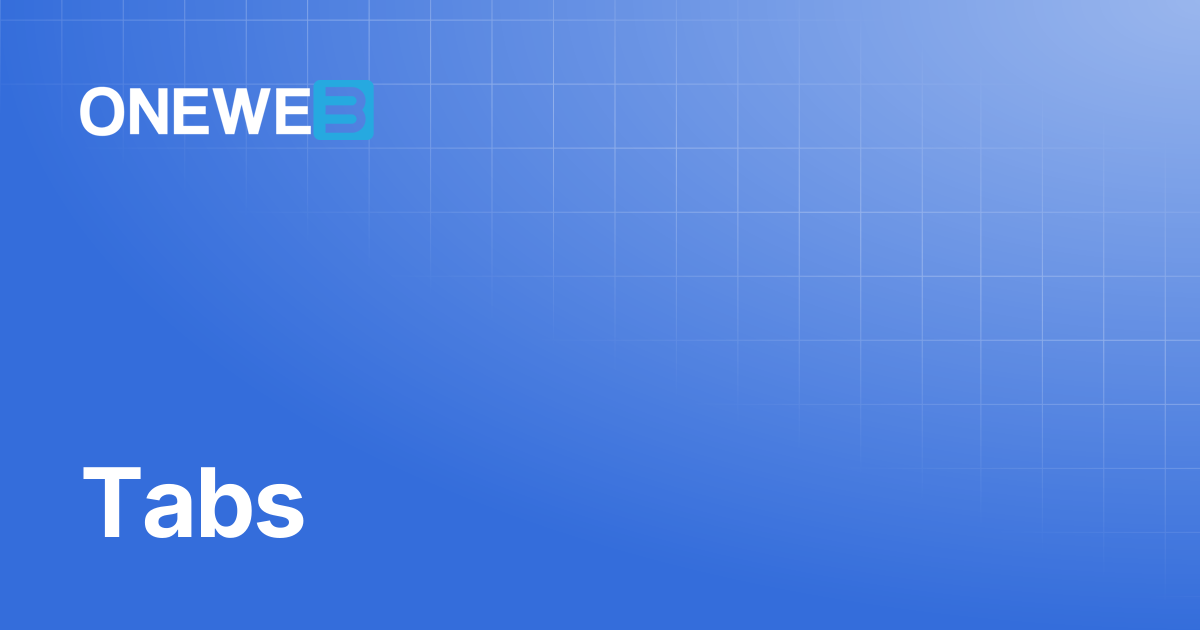 Tabs | ONEWEB Platform