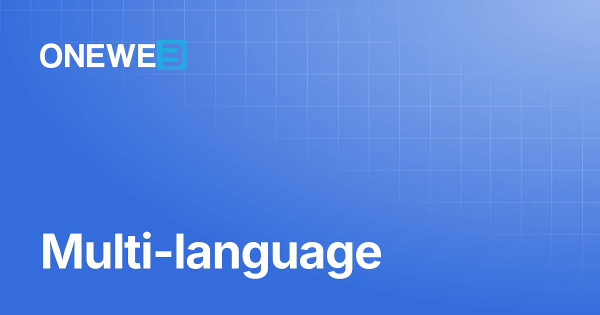 Multi-language | ONEWEB Platform