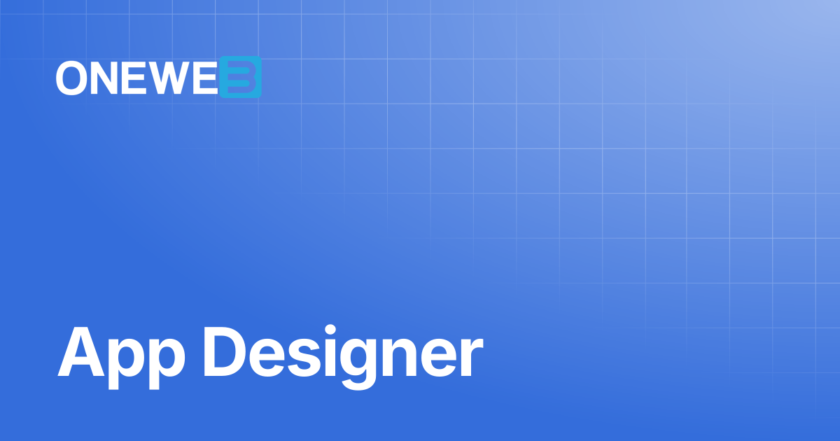 App Designer | ONEWEB Platform