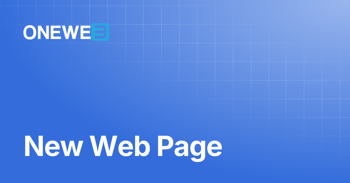 New Web Page | ONEWEB Platform